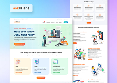 School Integrated Program - AskIITians education landing page edutech edutech land ing page jee landing page neet school integrated program school ui ux ui