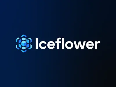 Iceflower Logo Design 3d ai app blue brand brand identiy branding cube design geometric hexagon ice icon identity logo logo design software technology ui