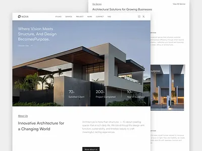 Noxa - Architecture Firm Landing Page agency architect architectural architecture architecture website attorney building business company design studio firm graphic design house interior interiordesign landing page law real estate studio web design