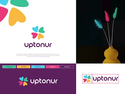 Uptonur Logo Design agency brand branding circular company concept creative design designer idea illustration logo love mental health minimal modern non profit shape social wellness