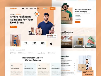 Packaging Solutions Company Landing page Ui Design boxes branding business company delivery food packaging label landing page material package packaging packagingdesign packagingsolutions paper productpackaging startup ui vendor web design website
