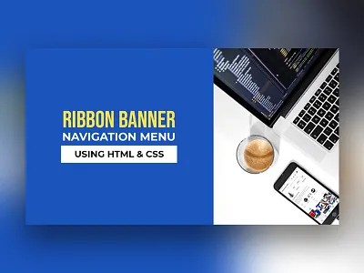Ribbon Banner Navbar codingflicks css css menu css3 frontend html html css html5 navigation menu ribbon navbar webdesign