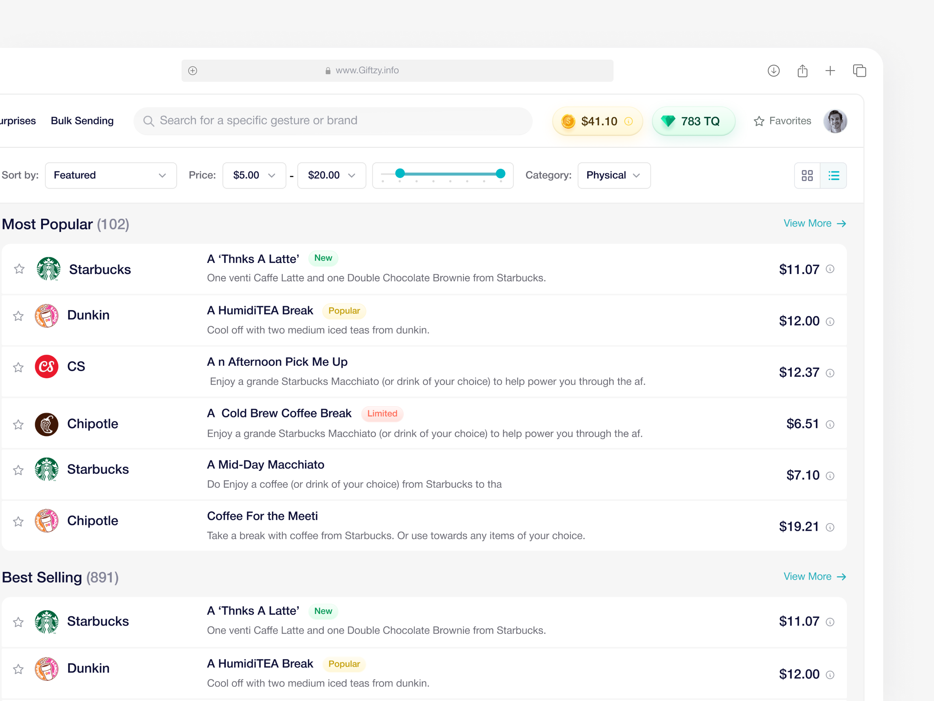 Example of Gifting Platform App Ui/Ux Design