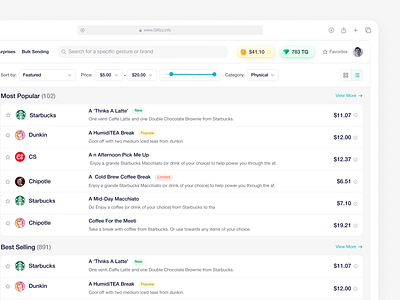 Gifting Platform App Ui/Ux Design ai app b2b charts dashboard gifting management app platform product design ui ux web app website