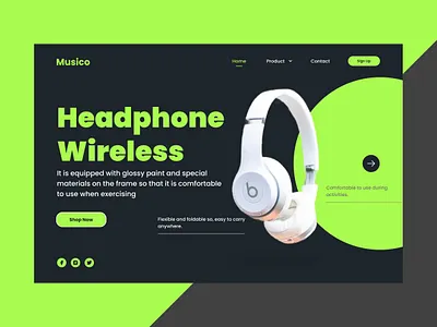 Modern Headphone Landing Page Design – Sleek & Vibrant UI ui web web design inspiration