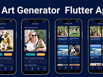 AI Art Image Generator App | Flutter Full App with Text to Image flutter template flutter ui kit text to image ui ui kit