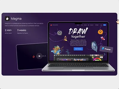 Portfolio Website - Animation in Framer animated animation design portfolio framer framer dev framer website landing page magma motion graphics no code nocode portfolio ui design ux design video animation web design web designer web development webflow website