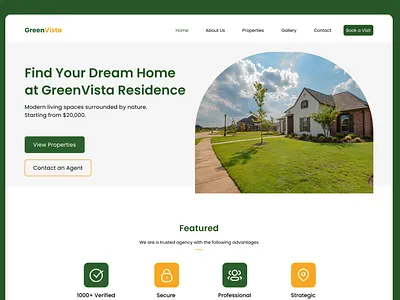 GreenVista - Real Estate Landing Page homepage