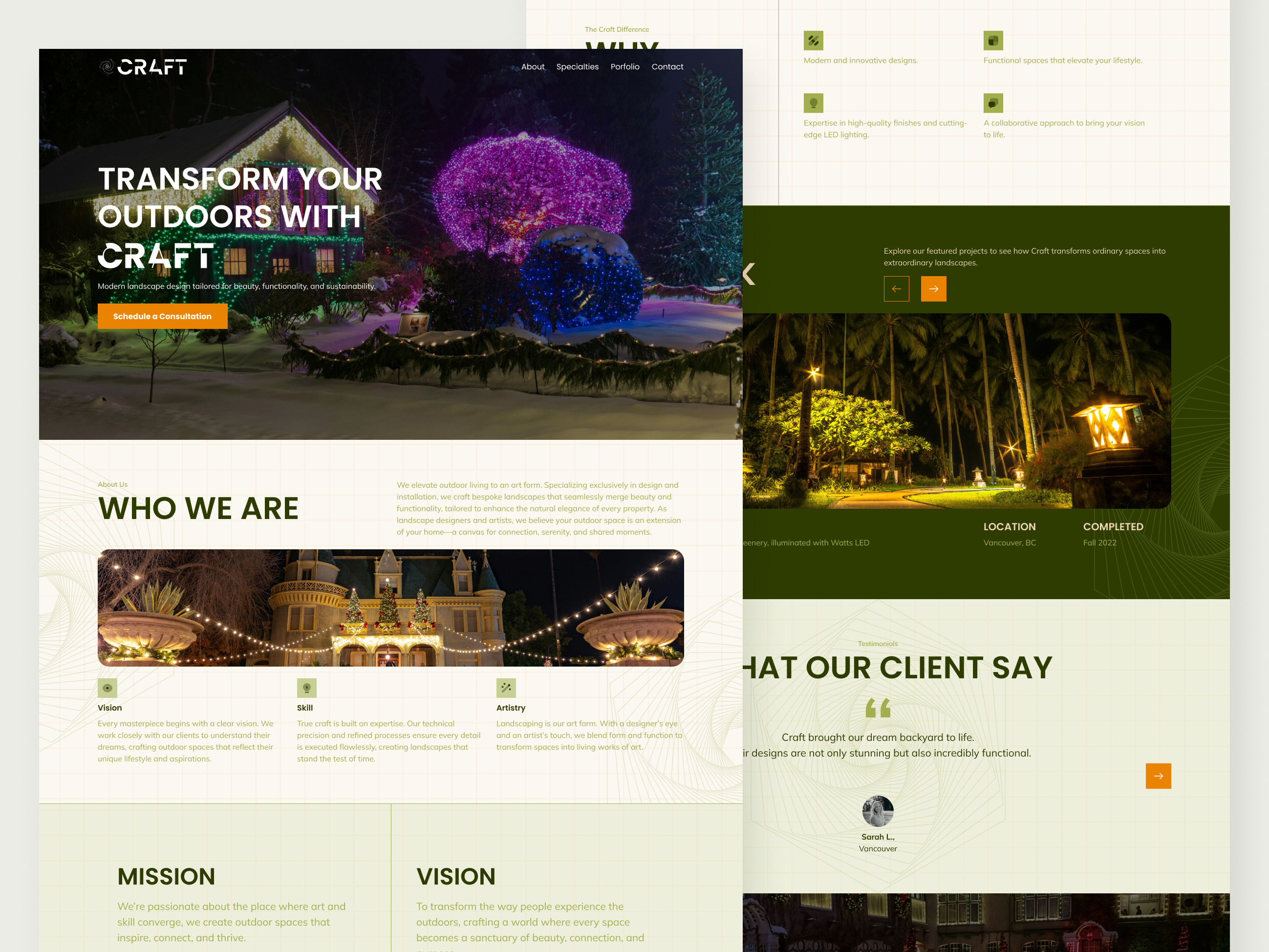Example of Website Landing Page UI Design