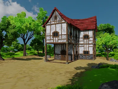Medieval House With Environment 3D model 3d art environment exterior flower forest landscape nature
