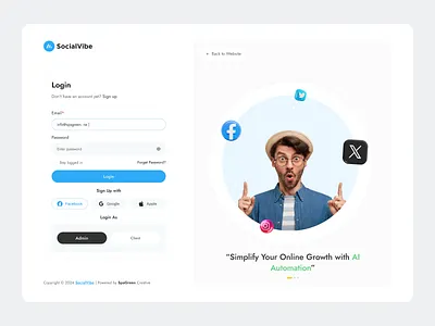 SocialVibe - Login Page design login page ui web design website