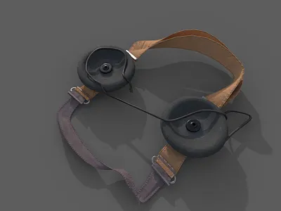 Headphones for DP-5V 3d 3d modeling 3d object 3d render blender game art hard surface modeling low poly product visualization