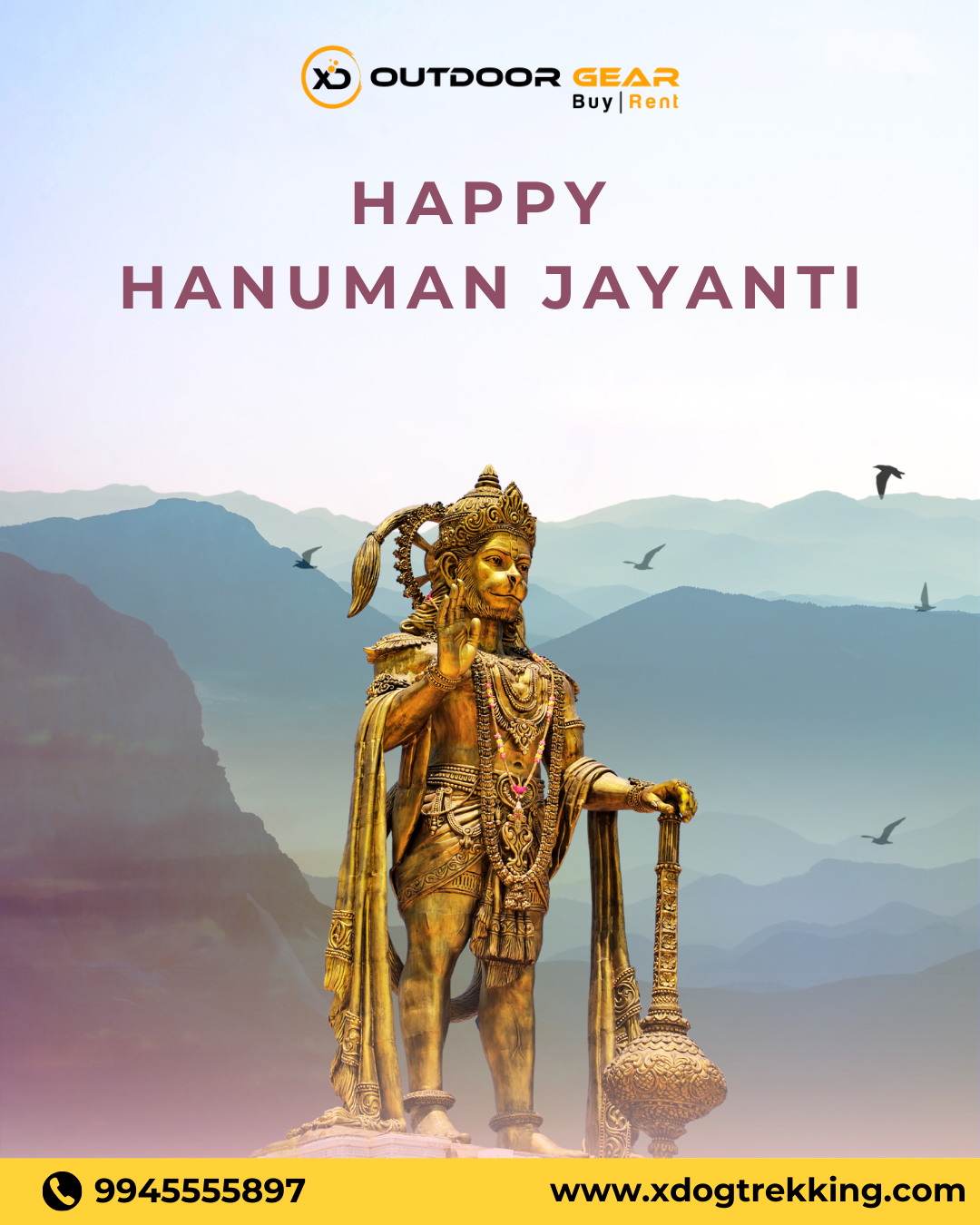 Hanuman Jayanti Poster for a Travel Rental Company