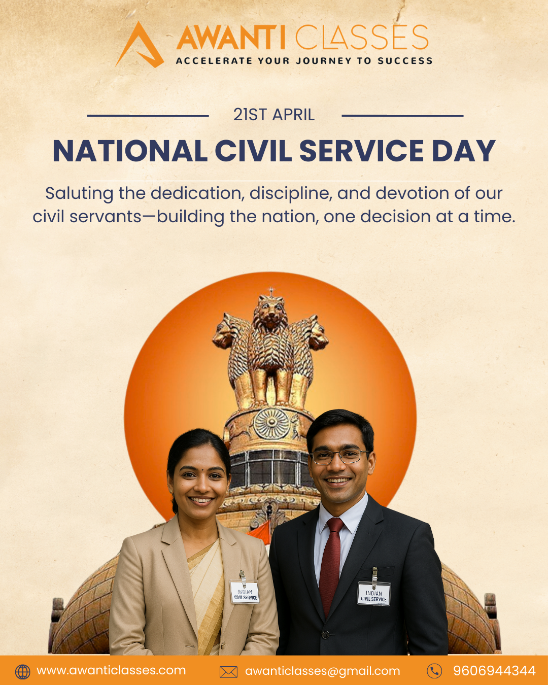 National Civil Service Day Poster for a Edu Institute