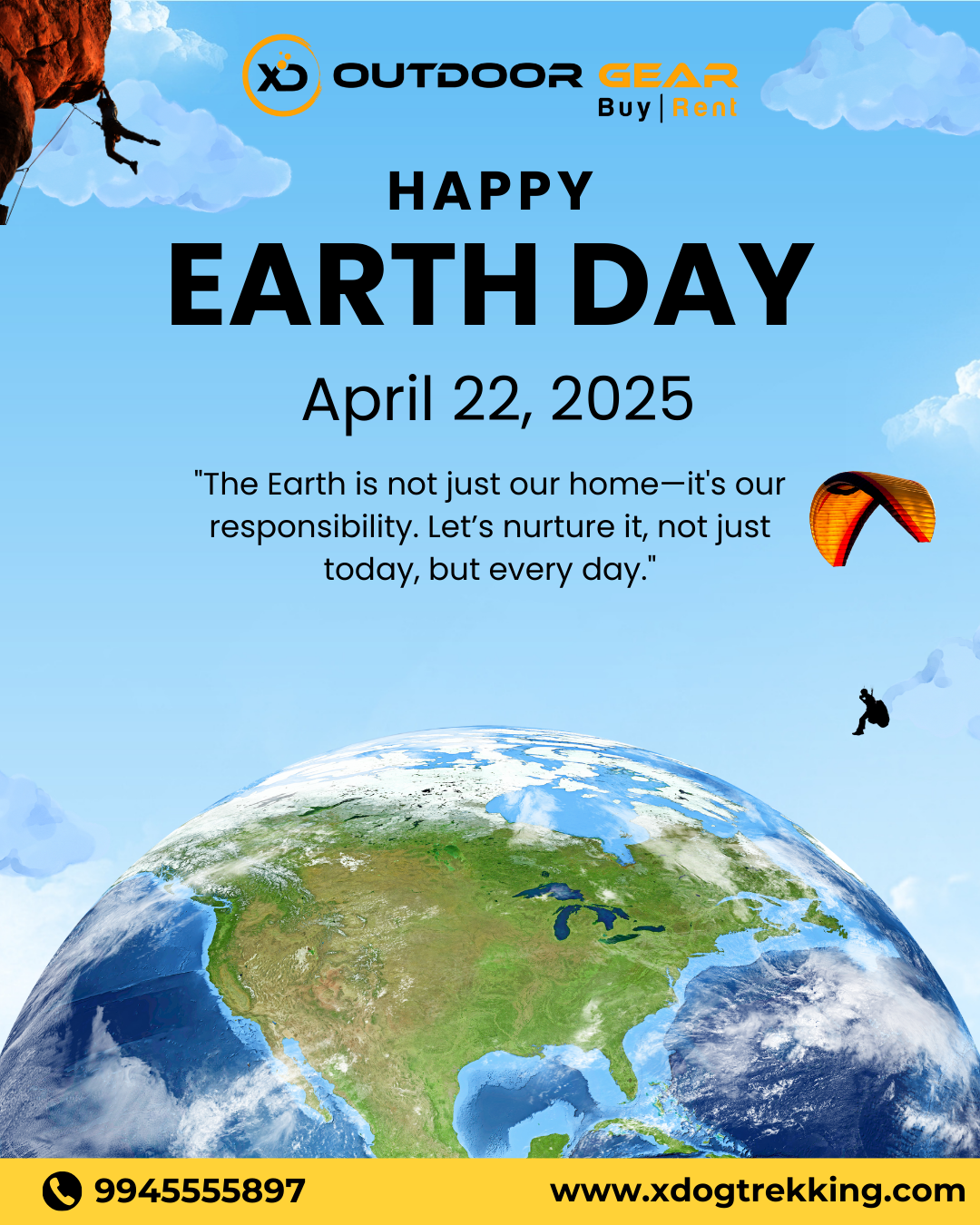 Earth Day Poster for an Travel Products Rental Company