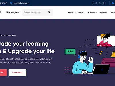 Edumel - Education LMS WordPress Theme academy agency business creative portfolio