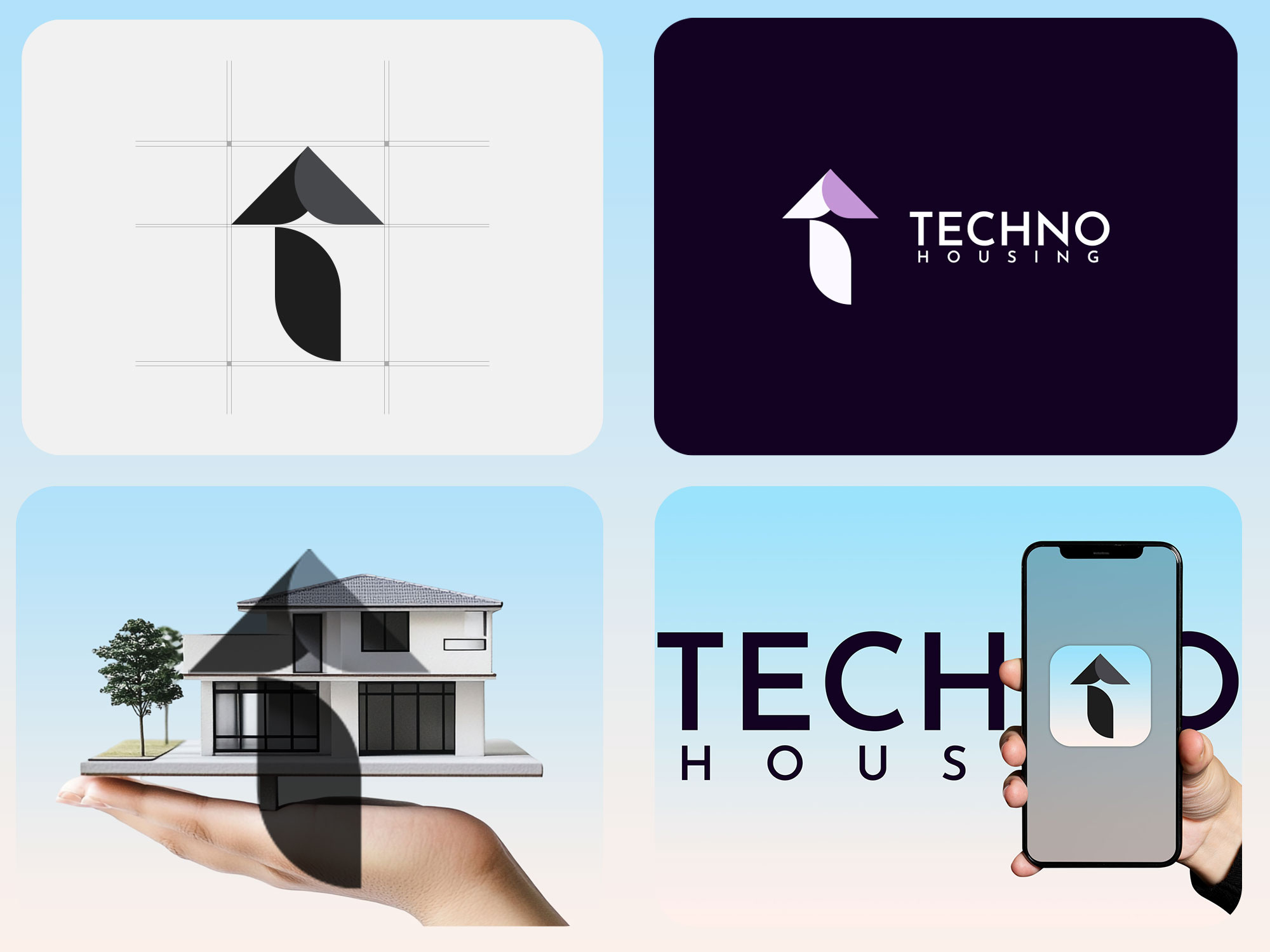 Real Estate Logo & Branding agency brand guidelines brand identity branding construction logo graphic design house house logo housing logo logo design property real estate real estate logo realestate