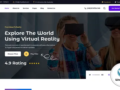 Vrtua - Augmented & Virtual Reality Services WordPress Theme agency