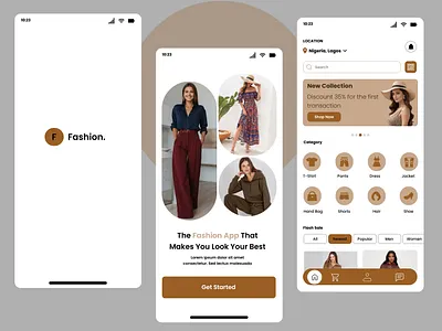 Fashion app illustration typography ui ux