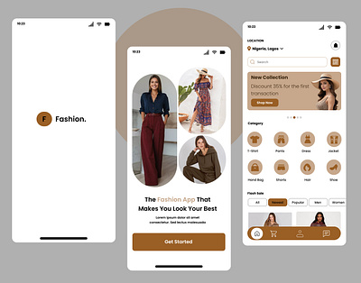 Fashion app illustration typography ui ux