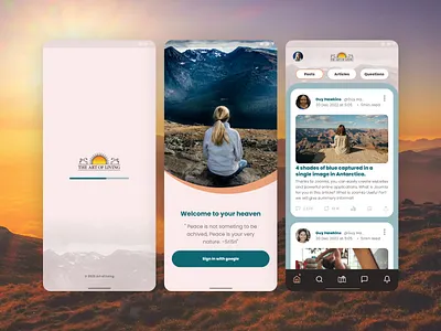 The Art of Living Community Concept Design art of living community concept graphic design meditation meditation app mobile app relaxing relaxing app ui design ux design yoga