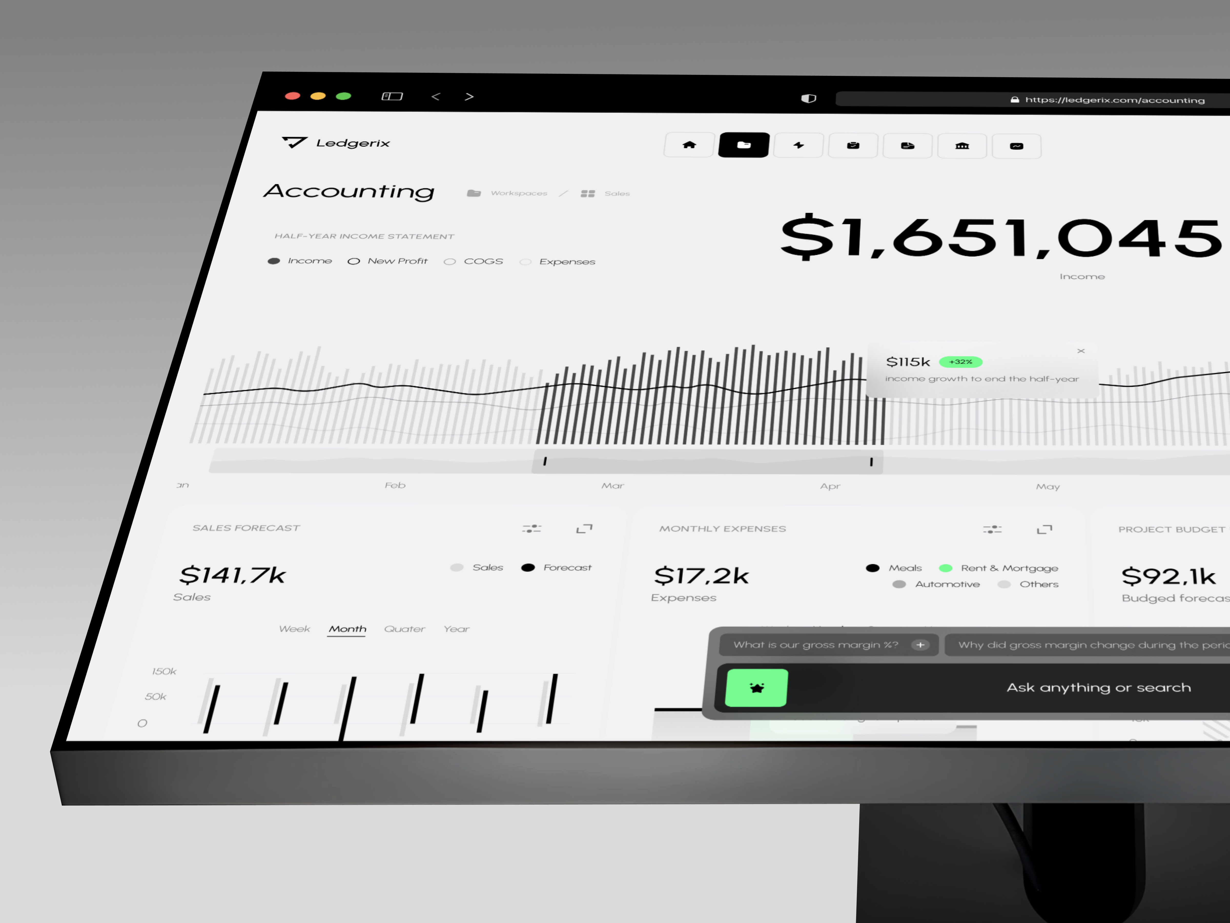 Ledgerix CRM - Finance Management Dashboard accounting ai app automation b2b business crm dashboard design finance fintech interface mobile product saas service software ui ux web
