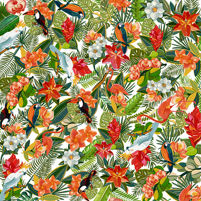 Tropical Pattern Design adobe illustrator art botanical branding design fksdf graphic design illustration jungle pattern pattern design print print design seamless seamless pattern summer tropical tropical pattern tropical pattern design vector