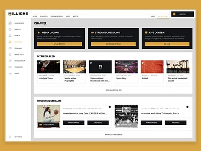 Platform panel redesign for Millions.co