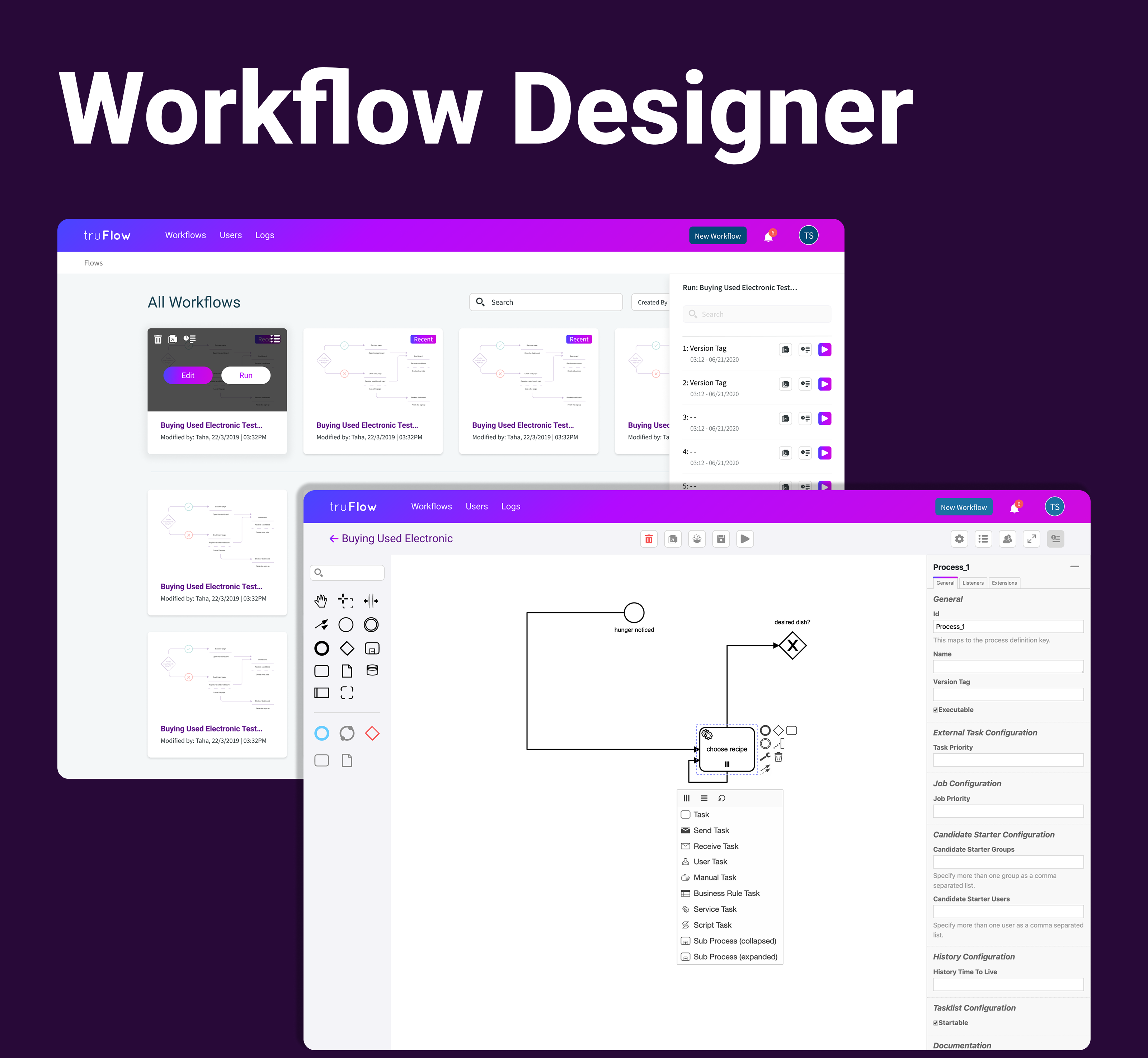 Workflow Designer product design ui uiux workflow workflow builder