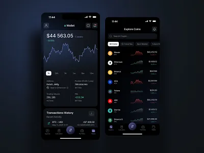 Crypto Wallet crypto dark fintech ui