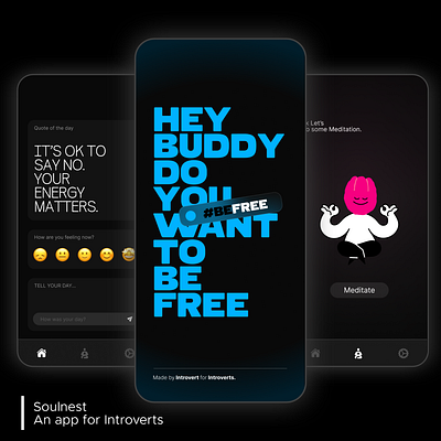 Soulnest - An app for the introverts ui