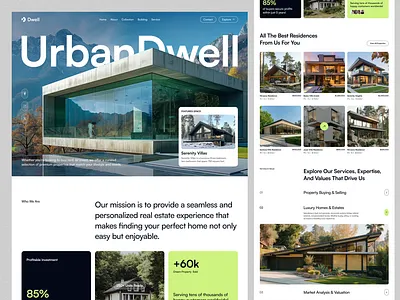 Urban Dwell- Real Estate Website architech design real estate real estate website ui ui design web design web header web ui website