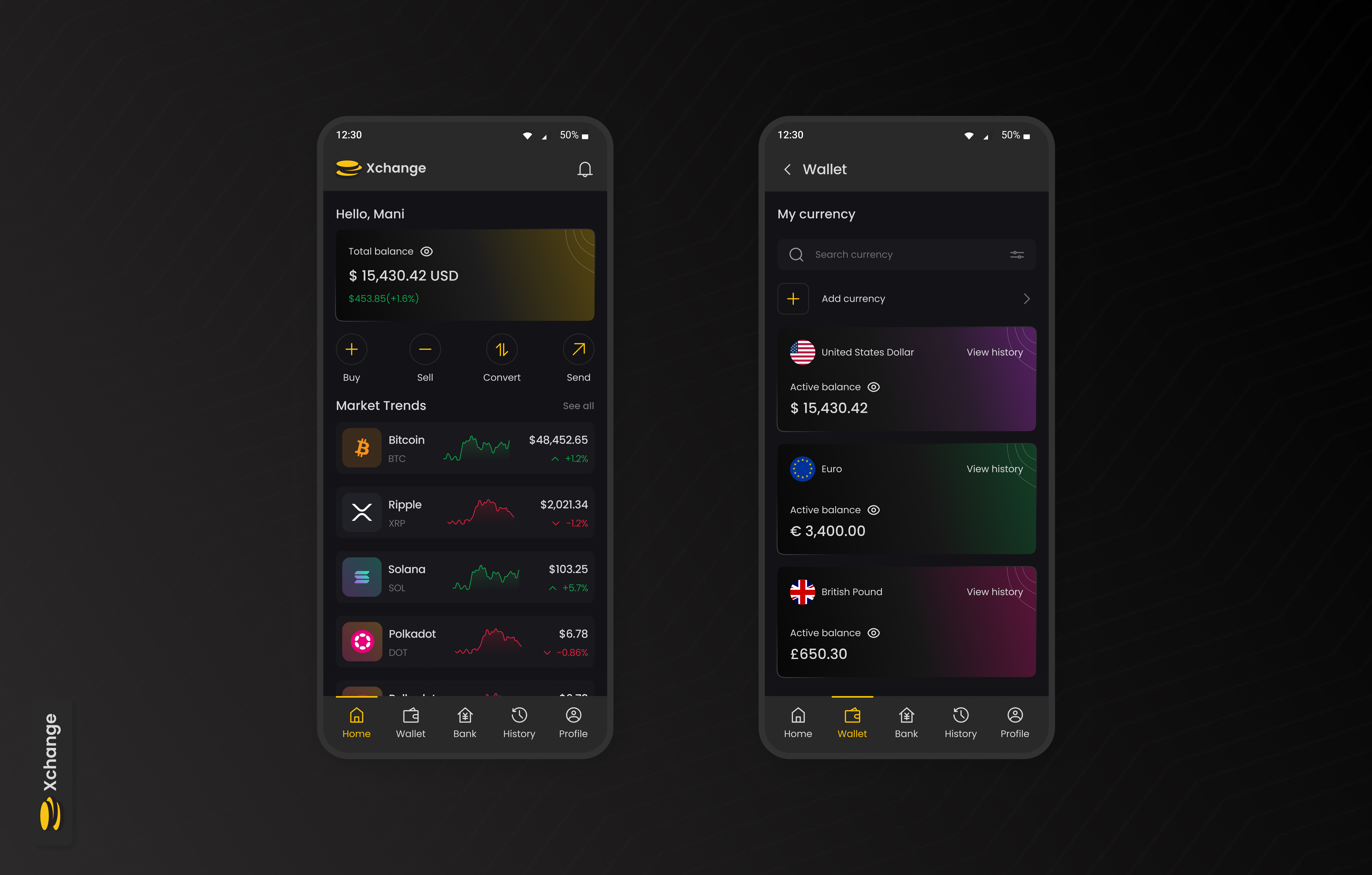 Xchange (Crypto Trading)- UI Design