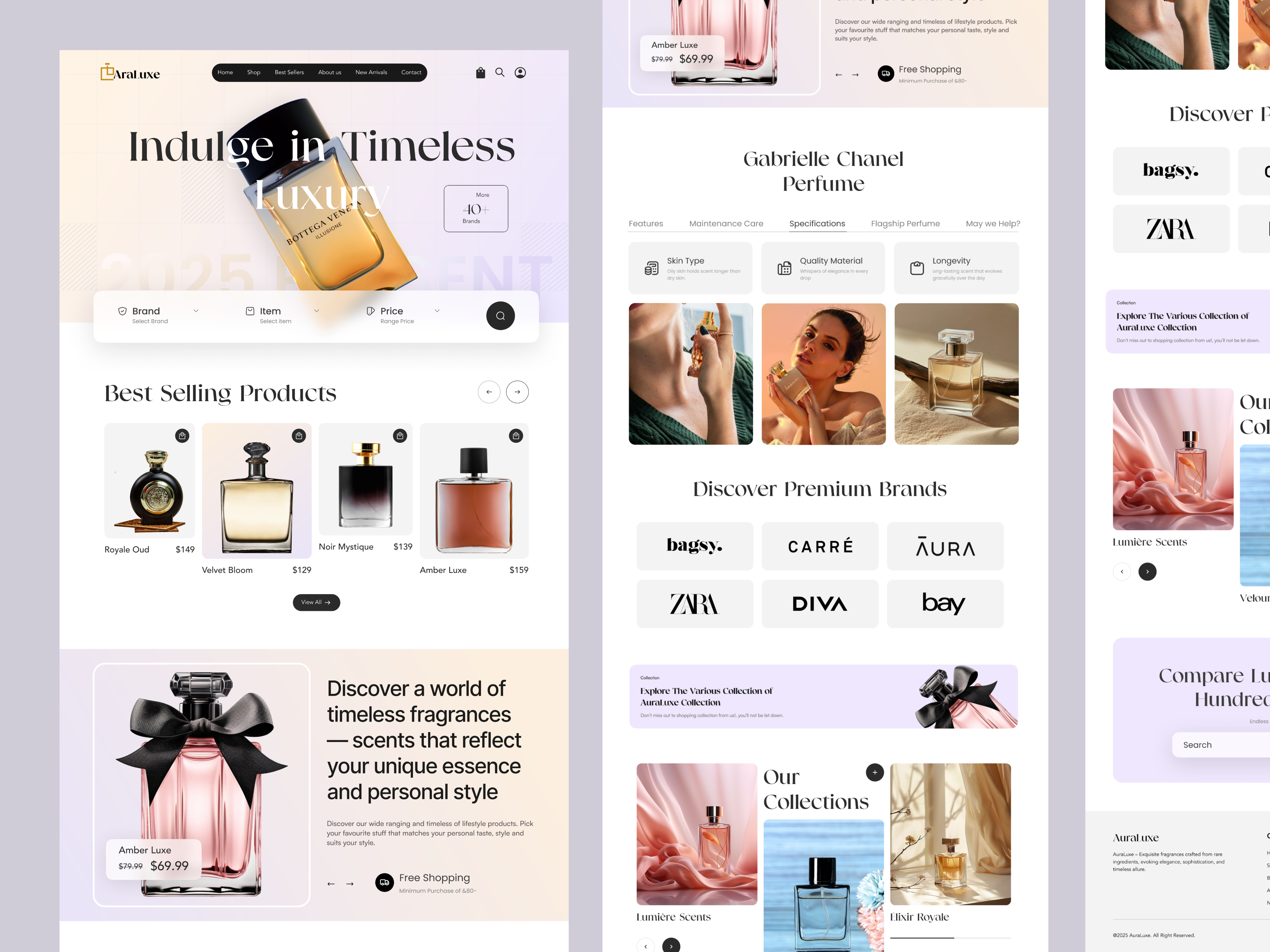 Luxury Perfume Product Website Design aroma body care checkoutflow cosmetics d2cbrand ecommerce fragrance fragranceexperience homepage interface landing page luxury mens style onlinestore perfume brand perfume shop website perfumebrand perfumevisuals productdesign web design