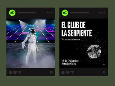 The Serpent Club abstract background artist promotion concert poster creative showcase electric mood event branding futuristic fashion immersive visuals live experience modern design music promotion night culture performance art stage presence tech style typography visual identity