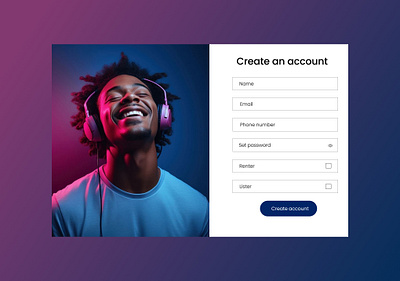 Create an Account/Login Page app art branding design illustration logo music typography ui ux