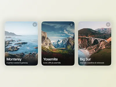 Travel Destination Cards card card design travel travel app trip trip planning ui ui design