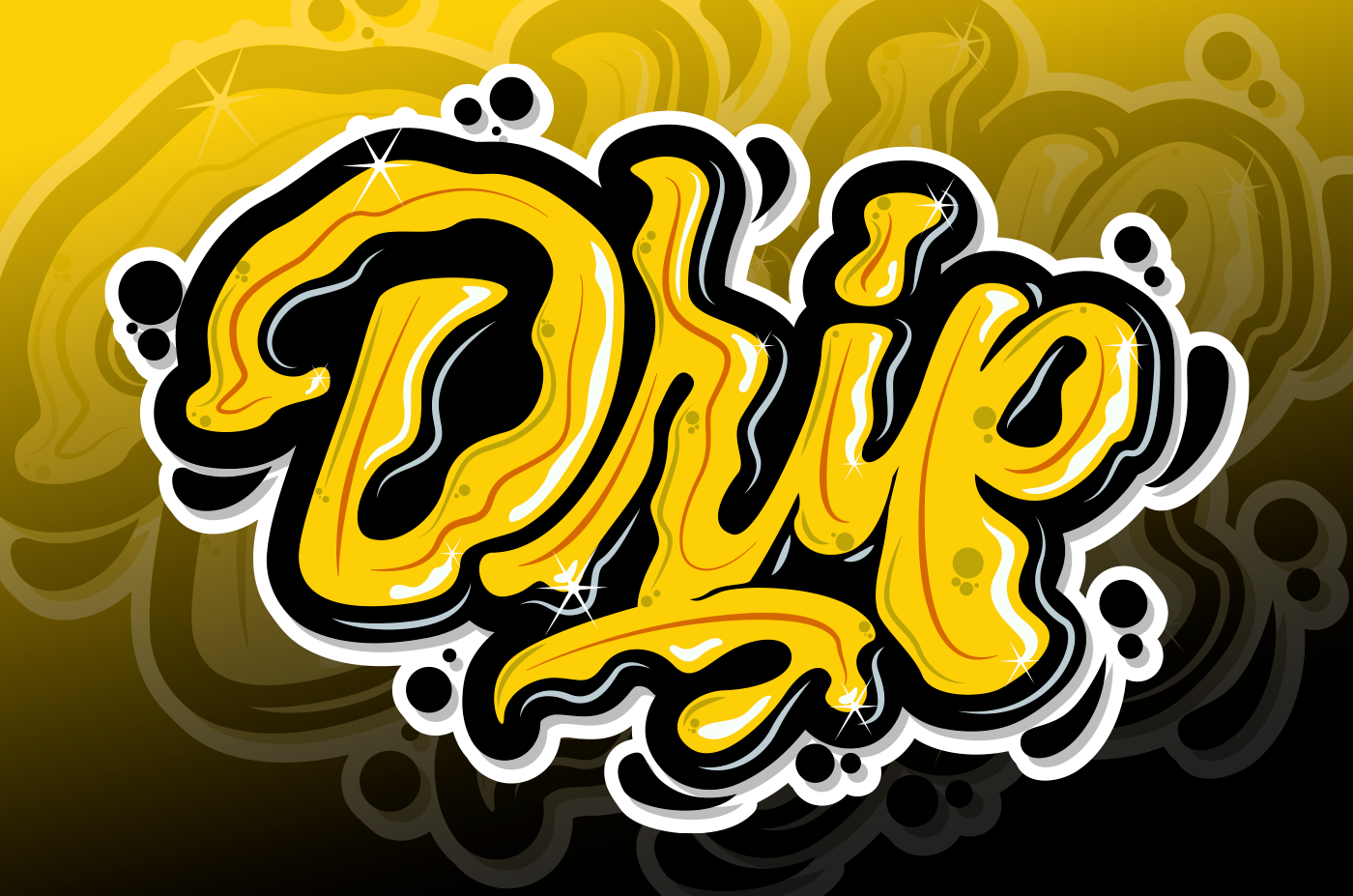 Drip Lettering branding clothing design graphic design hand lettering illustration lettering logo vector