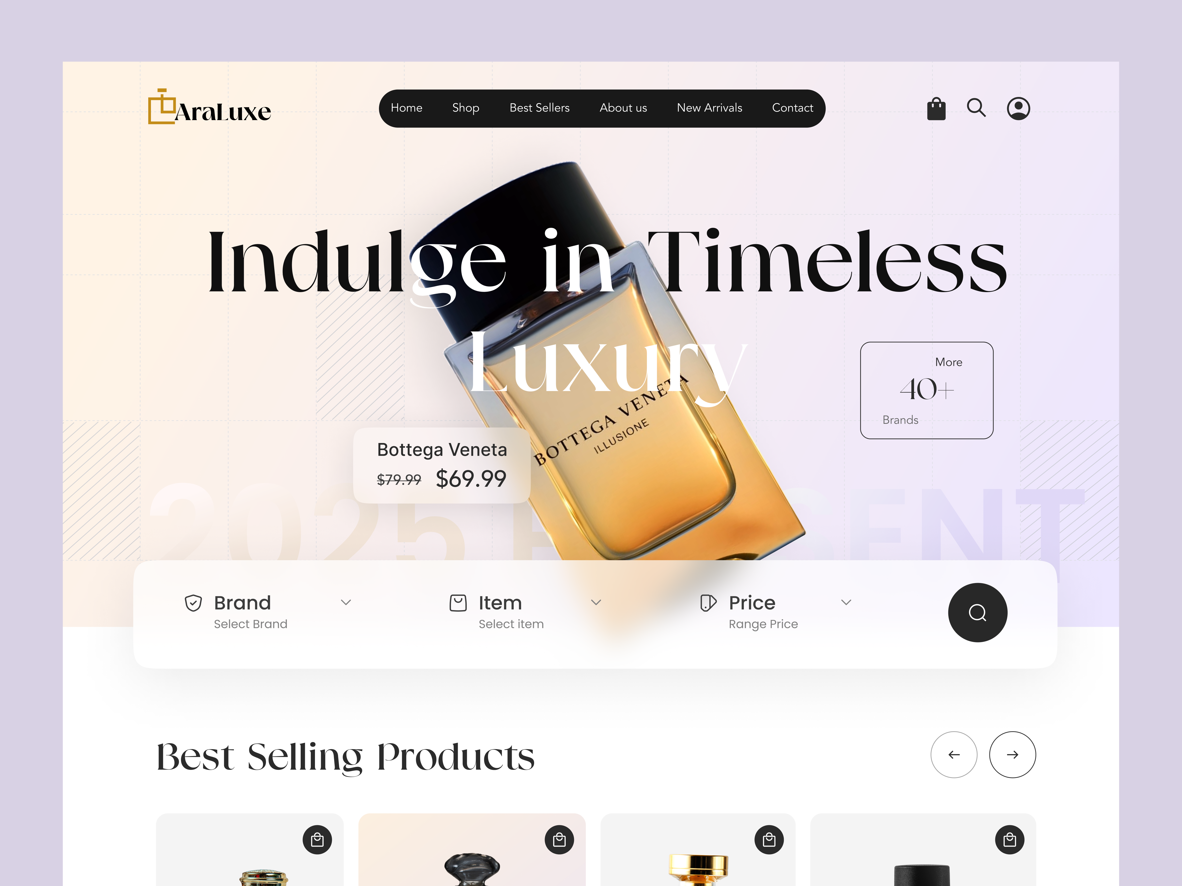 Perfume Product Website Design body care e commerce frangance luxury ecommerce landing page online shopping perfume art perfume store perfume web ui perfumes product design product ui shopify perfume