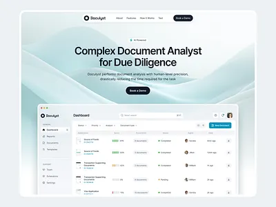 AI Legal Assistant Landing Page dashboard hero section landing page light mode saas landing ui design