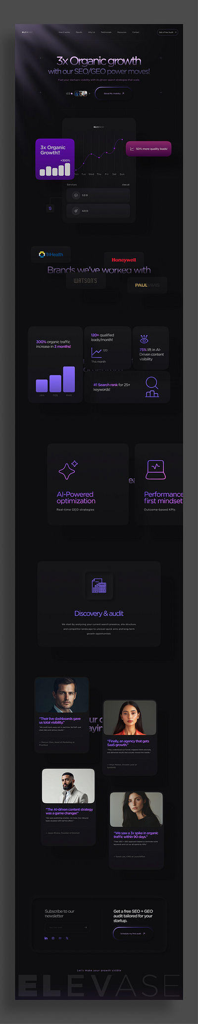 SEO/GEO agency web design aesthetic agency ai blockchain clean crypto figma geo illustration marketing minimal modern prototype saas seo sleek ui ux web3 website