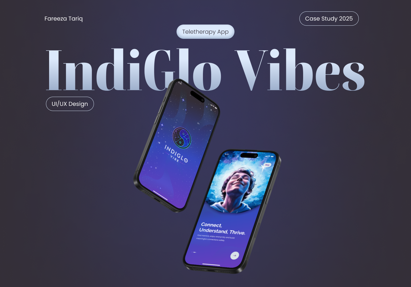 Indiglo Vibe | Mobile App figma uiux design mental health app mentalhealth app ui teletherapy app teletherapy app ui
