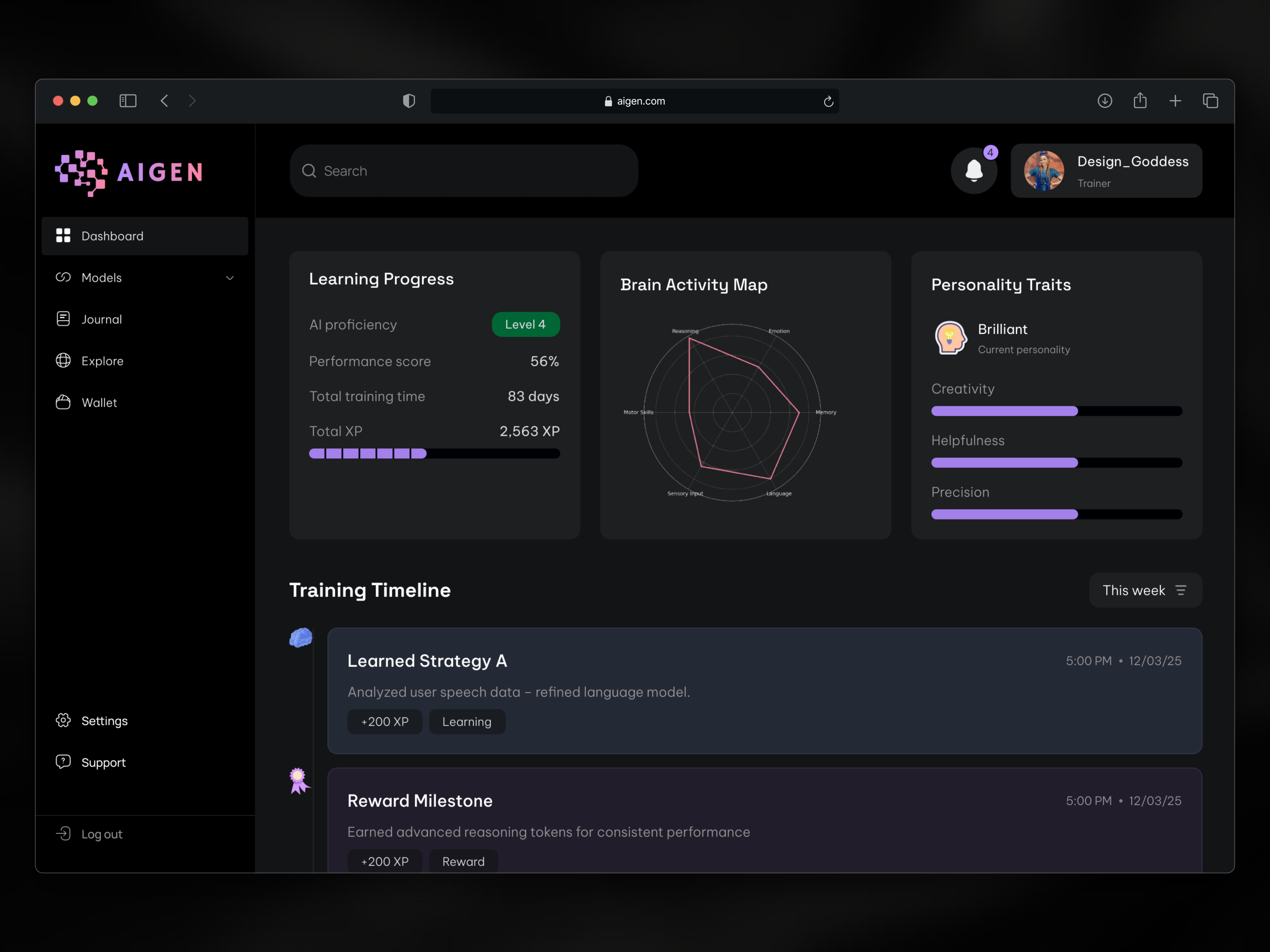 Example of Web App Design