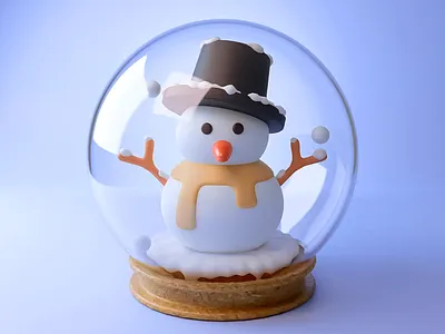 3D Snowball Design 3d 3d art 3d art work 3d composition 3d design 3d rendering blue christmas creative gradient graphic design holida vibes snow snow globe snowball snowman souvenier winter winter vibes