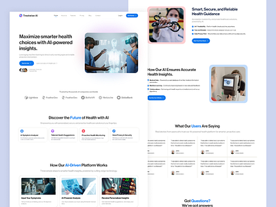 Landing page for Medtech webapp landing page medai medtech ui web