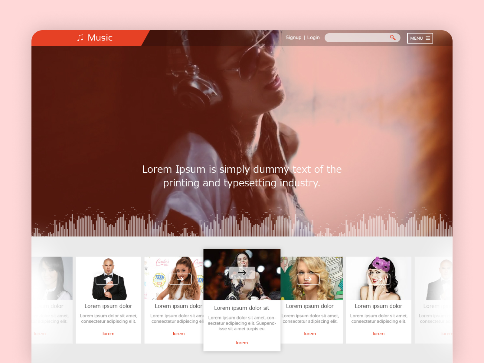 Music Album Website Design graphic design landing page logo design ui website design