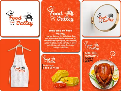 Food Valley Logo & Brand Identity Design (Unused – For Sale) 💼 brand identity branding chef logo fast food food graphic design logo logo creation logo design logo folio logo mark minimalist modern monogram restaurant logo symbol typograph logo