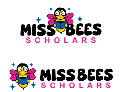 miss bees scholars logo design logo