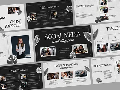 Social Media Marketing Plan Pitch Deck branding business canva clean corporate creative design google slides keynote marketing pitch deck portfolio powerpoint ppt presentation professional slides social media ui ux