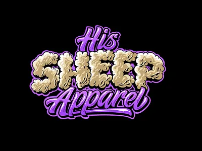 His Sheep Apparel apparel graffiti handdrawing letterhand lettering logo merch script sheep tshirt